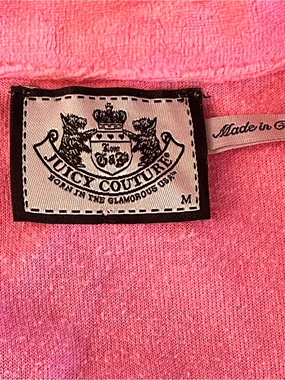Juicy Couture Velour Rhinestone Logo Zip Hoodie Pink Medium - Picture 3 of 3